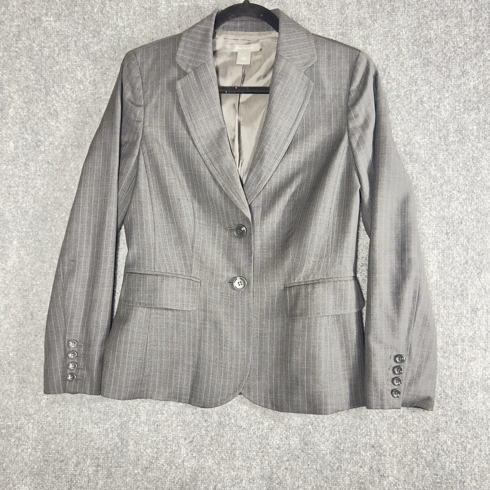 Ann Taylor Gray Pinstripe Blazer Women's Size 6 Career‎ Office Jacket